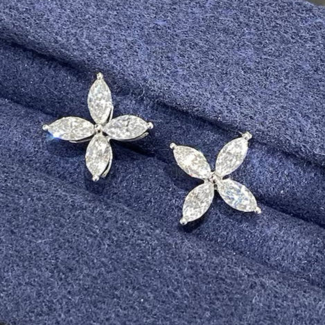 0.8 Carat Marquise Diamond Stud Earrings - Butterfly Clove Lab Grown Diamond in 18k Solid Gold