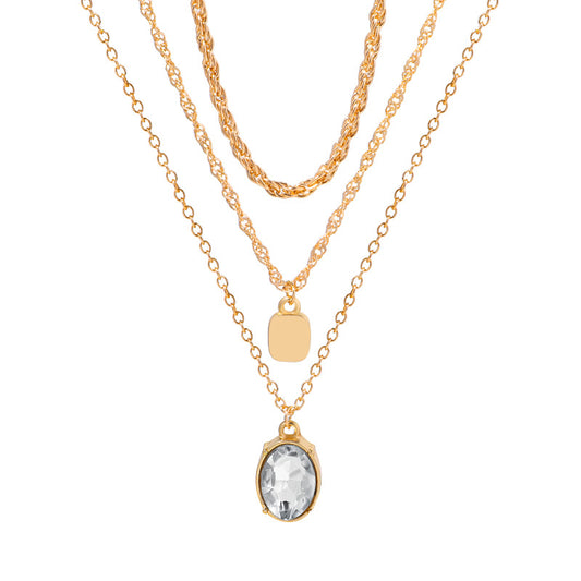 Gold Necklace with Crystal Pendant– Elegant Statement Jewelry