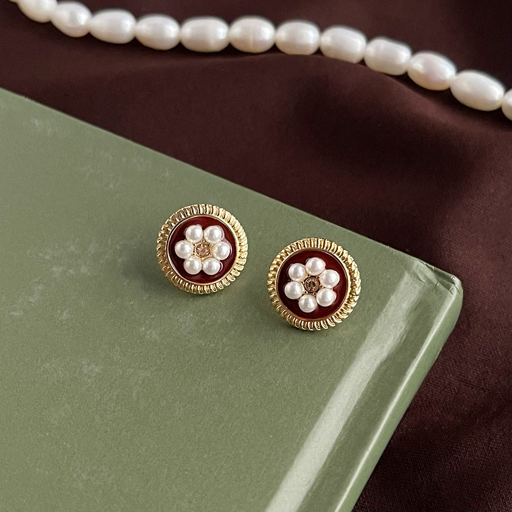 Vintage Pearl Geometric Earrings - Timeless Luxury Design