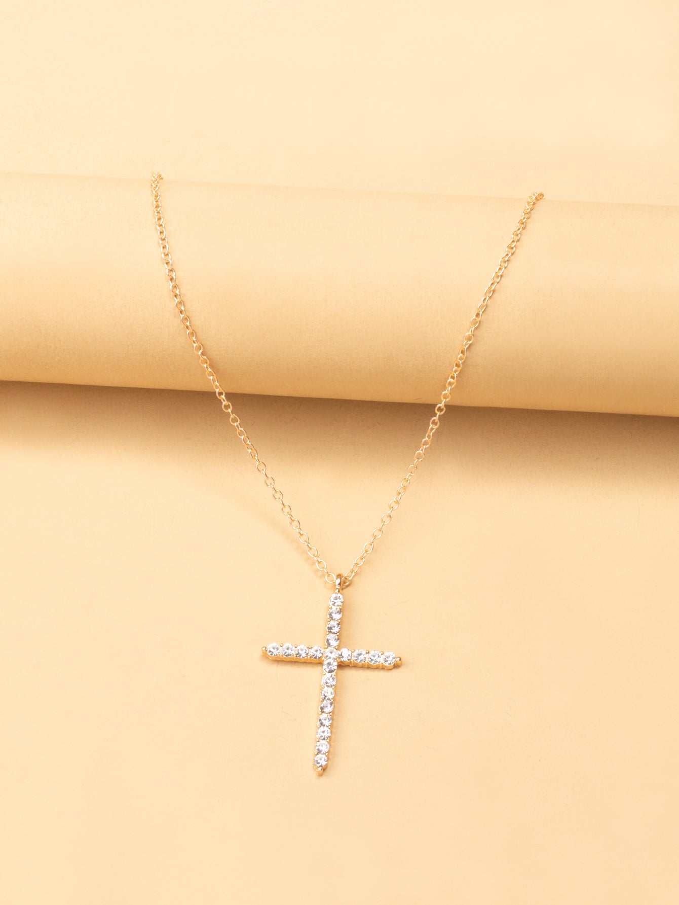 vintage madonna cross pendant necklace gold